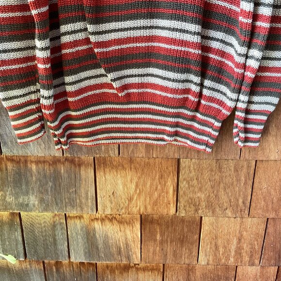 Vintage Diane Von Furstenberg Striped Cotton Sweater in Women's Large - Picture 6 of 8